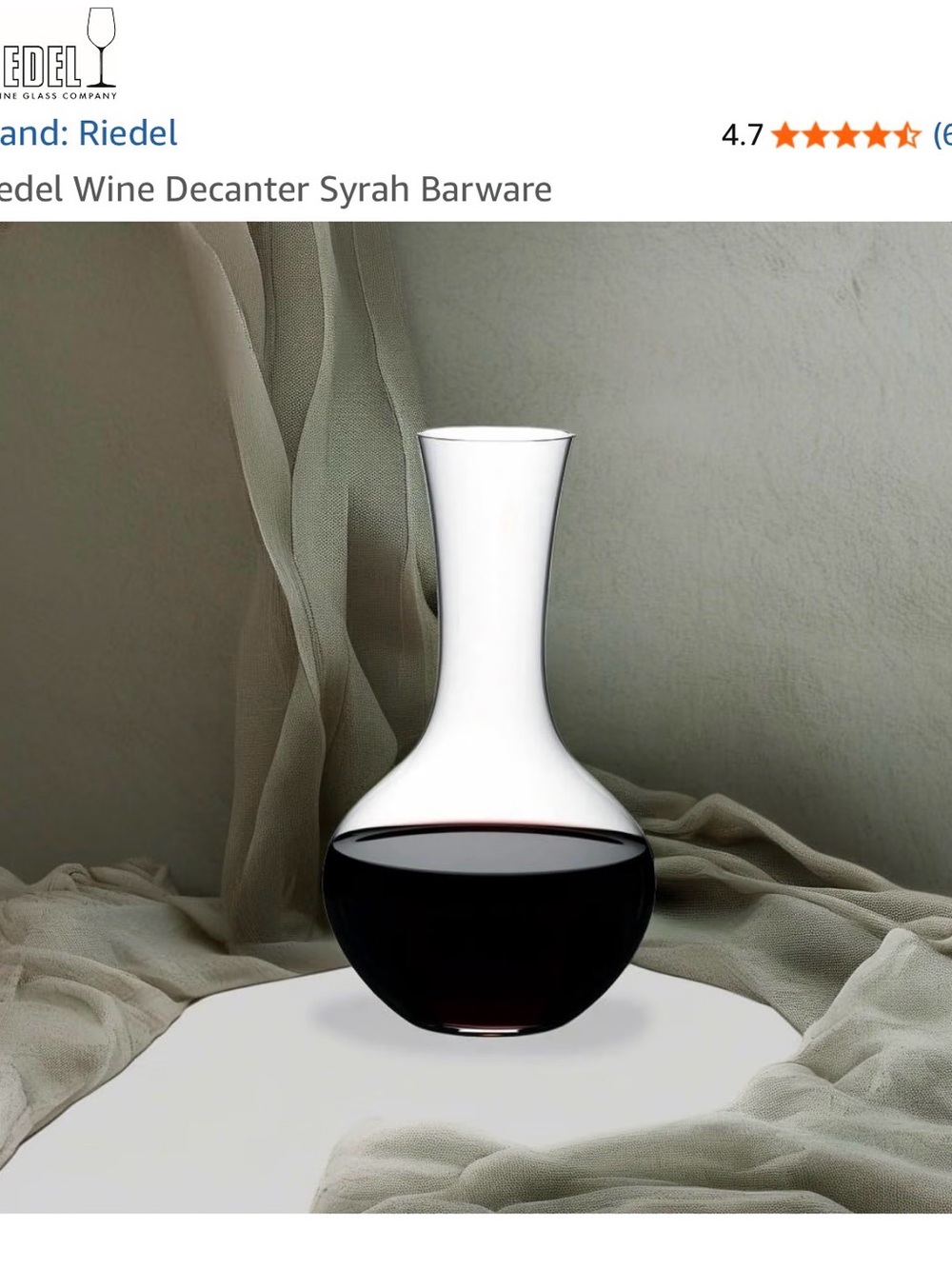 Riedel red wine decanter